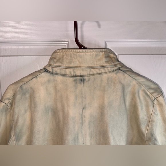 LRL Black label Cream Denim Patchwork Beaded Lace Women's Jacket - Picture 12 of 16